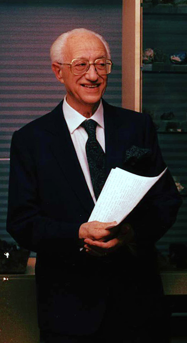 L'ingegner Pasquale Discepolo all'inaugurazione del Museo nel 1992.